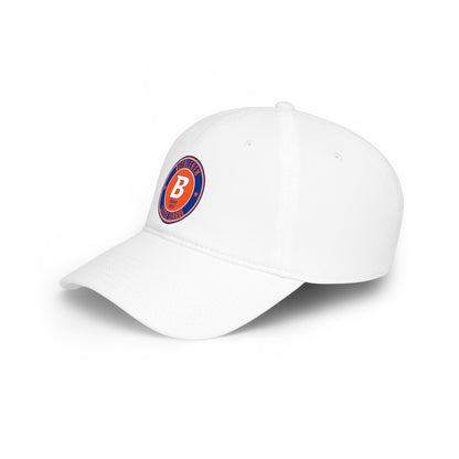 B Logo Low Profile Baseball Cap — Retro Orange & Blue Team Patch Hat