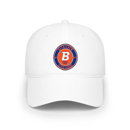 B Logo Low Profile Baseball Cap — Retro Orange & Blue Team Patch Hat