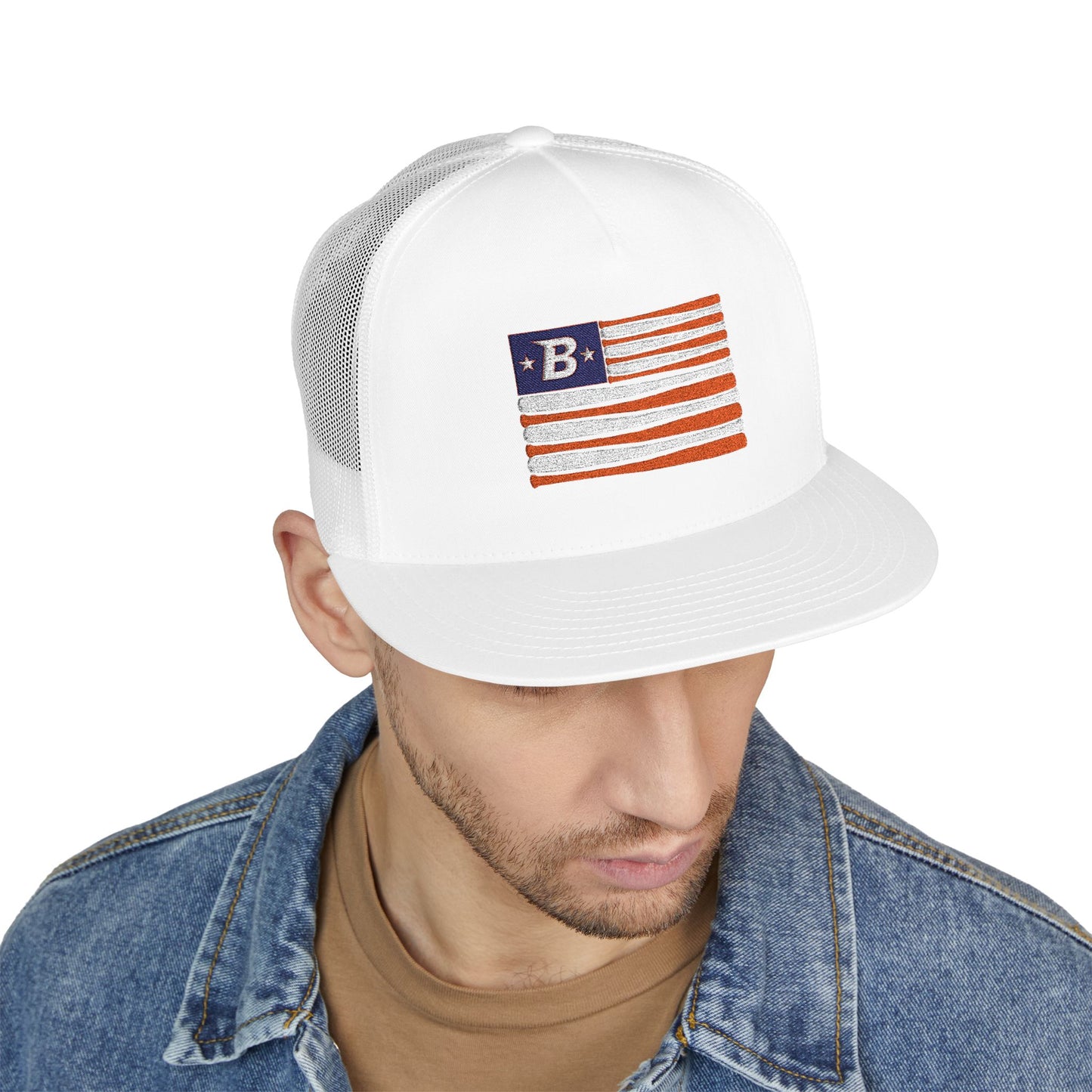 Embroidered 'B' Flag Trucker Hat
