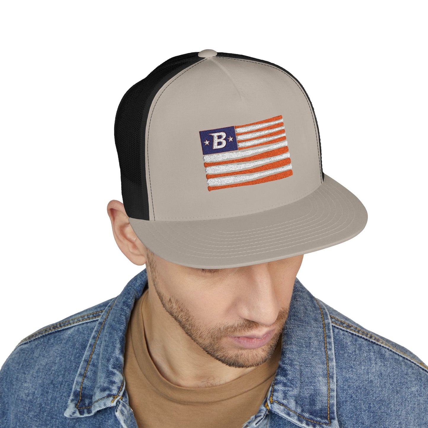 Embroidered 'B' Flag Trucker Hat