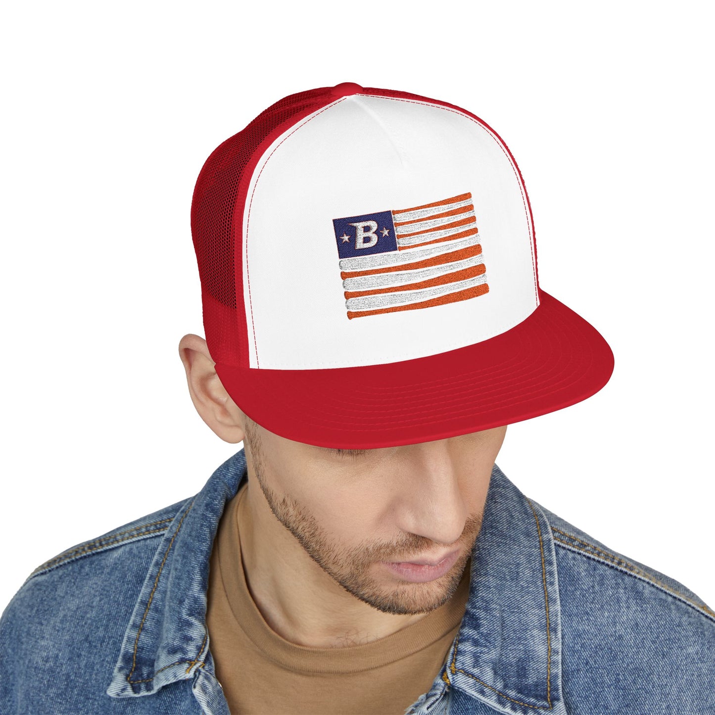 Embroidered 'B' Flag Trucker Hat